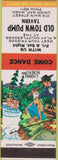Matchbook Cover - Old Town Pump Union Gap WA shuffleboard hillbilly
