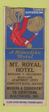 Matchbook Cover - Mount Royal Hotel Baltimore MD BOBTAIL