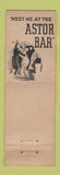Matchbook Cover - Hotel Astor New York City Bar