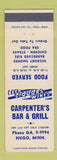 Matchbook Cover - Carpenter's Bar Grill Hugo MN