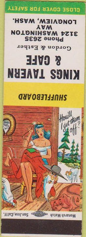 Matchbook Cover - King's Tavern Longview WA hillbilly