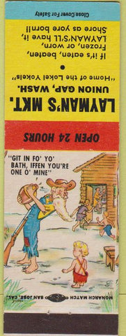 Matchbook Cover - Layman's Market Union Gap WA hillbilly