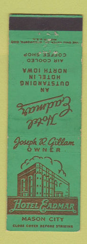 Matchbook Cover - Hotel Eadmar Mason City IA