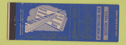 Matchbook Cover - Muis Box Boston MA Copley Square Hotel
