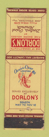 Matchbook Cover - Dorlon's Point Norwalk CT Restaurant FEDERAL LONG WORN