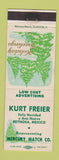 Matchbook Cover - Kurt Freier Mercury Match Reynosa Mexico Christmas