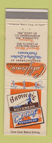 Matchbook Cover - Brownie Cal Craft Men's Clothes St Louis MO