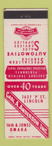 Matchbook Cover - Carl Anderson Auto Parts Omaha NE