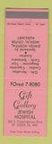 Matchbook Cover - Gift Gallery Jewish Hospital St Louis MO