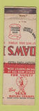 Matchbook Cover - Daws Drug Stores WWII MISCUT WEAR