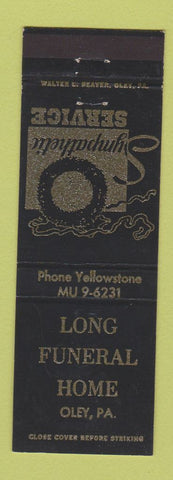 Matchbook Cover - Long Funeral Home Oley PA
