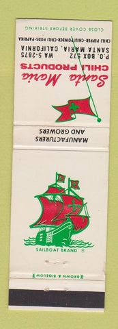 Matchbook Cover - Santa Maria Chili Products Santa Maria CA