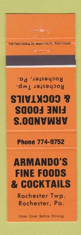 Matchbook Cover - Armando's Fine Foods Rochester PA