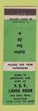 Matchbook Cover - VBV Lunch Room Cabins oil gas Jefferson OR