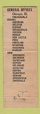 Matchbook Cover - Hinchcliff Motor Service Trucking Chicago IL WEAR