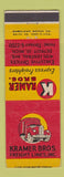 Matchbook Cover - Kramer Bros Freight Trucking Detroit MI