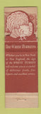 Matchbook Cover - Four White Turkeys New York City Danbury CT WEAR DISPLAY