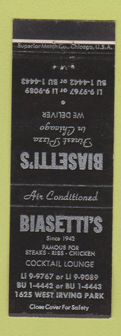 Matchbook Cover - Biasetti's Restaurant Chicago IL