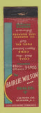 Matchbook Cover - Fairlie Wilson Coal Newark NJ WORN
