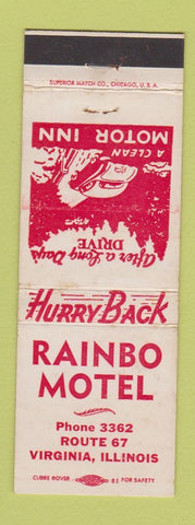 Matchbook Cover - Rainbo Motel Virginia IL