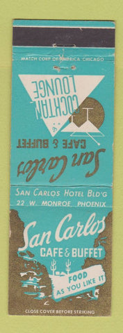Matchbook Cover - San Carlos Cafe Buffet Phoenix AZ