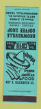 Matchbook Cover - Brownsville Coffee Shop Restaurant TX TEAL