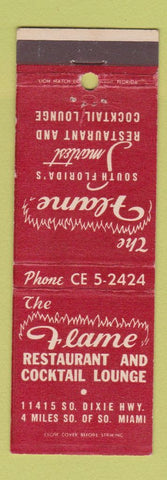 Matchbook Cover - Flame Restaurant Miami FL