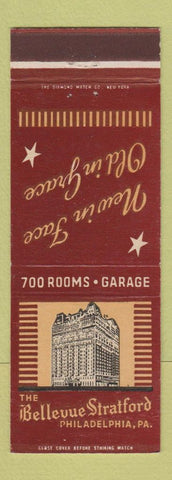 Matchbook Cover - Bellevue Stratford Hotel Philadelphia PA