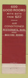 Matchbook Cover - Hotel Roosevelt Pittsburgh PA #1