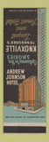 Matchbook Cover - Andrew Johnson Hotel Knoxville TN