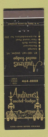 Matchbook Cover - Andirons Motel Lodge Mount Snow VT