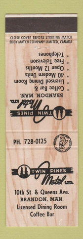 Matchbook Cover - Twin Pines Motel Brandon MB
