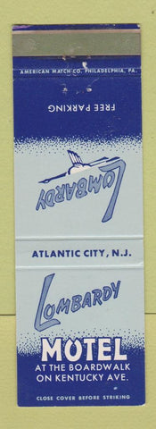 Matchbook Cover - Lombardy Motel Atlantic City NJ