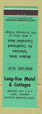 Matchbook Cover - Long Vue Motel Cottages Brimfield MA