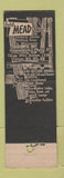 Matchbook Cover - Mead Hotel Wisconsin Rapids WI