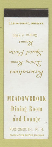 Matchbook Cover - Meadowbrook Restaurant Portsmouth NH DD Bean