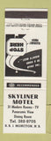 Matchbook Cover - Skyliner Motel Moncton NB