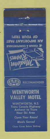Matchbook Cover - Wentworth Valley Motel Wentworth NS