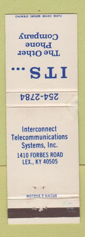 Matchbook Cover - ITS Telephone Lexington KY WEAR