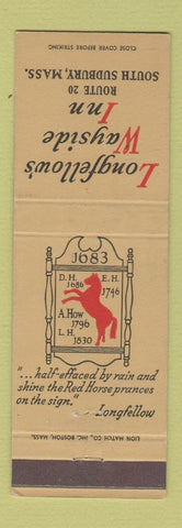 Matchbook Cover - Longfellow's Wayside Inn South Sudbury MA