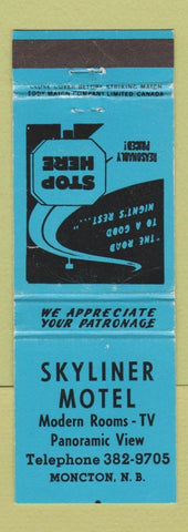 Matchbook Cover - Skyliner Motel Moncton NB BLUE