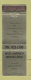 Matchbook Cover - West Harwich Motor Lodge MA