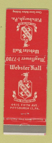 Matchbook Cover - Hotel Webster Hall Pittsburgh PA