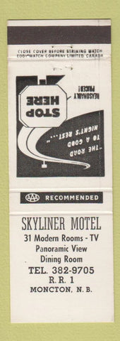 Matchbook Cover - Skyliner Motel Moncton NB WHITE