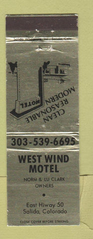 Matchbook Cover - West Wind Motel Salida Colorado
