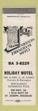 Matchbook Cover - Holiday Motel St Joseph MO