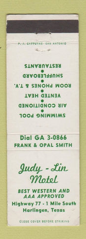 Matchbook Cover - Judy Lin Motel Harlingen TX WEAR