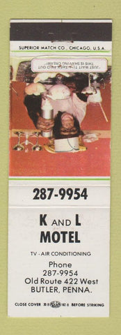 Matchbook Cover - K and L Motel Butler PA