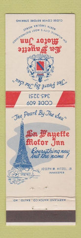 Matchbook Cover - La Fayette Motor Inn Atlantic City NJ Eiffel Tower