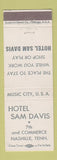 Matchbook Cover - Hotel Sam Davis Nashville TN